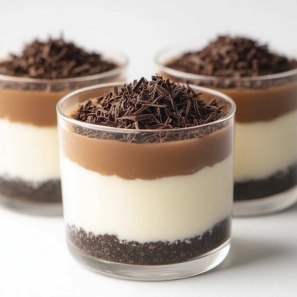 Panna cotta au chocolat noir et blanc