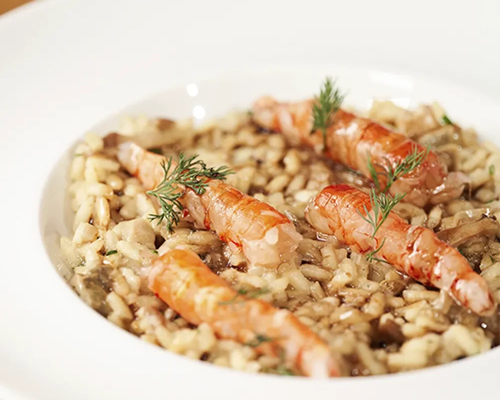 Risotto de crevettes et cèpes