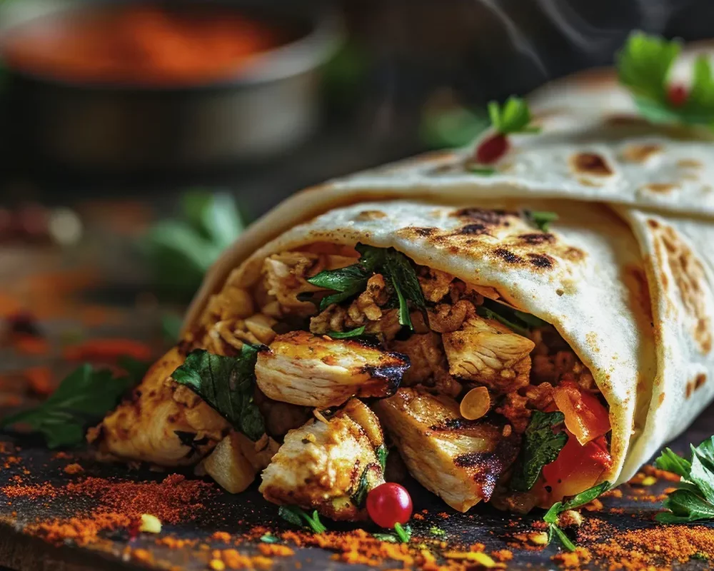 Wraps XL au poulet effiloché